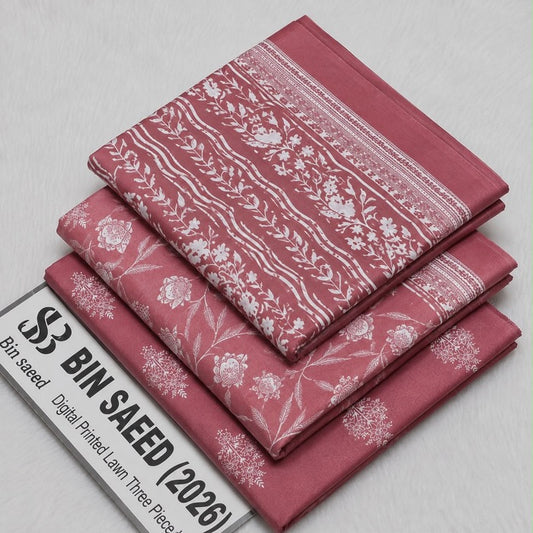 Bin Saeed Lawn 3Pcs (100% Original)