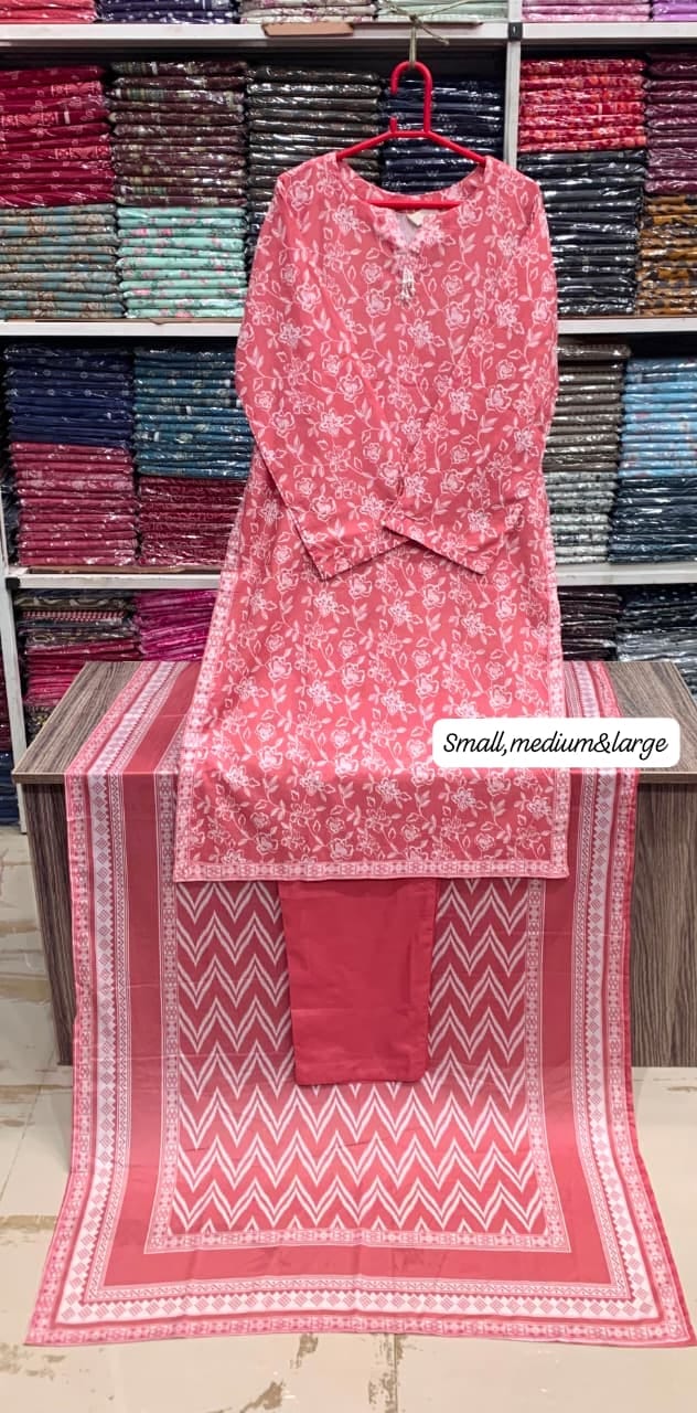Bin saeed original 3pc Lawn Suit Stitched - My Store