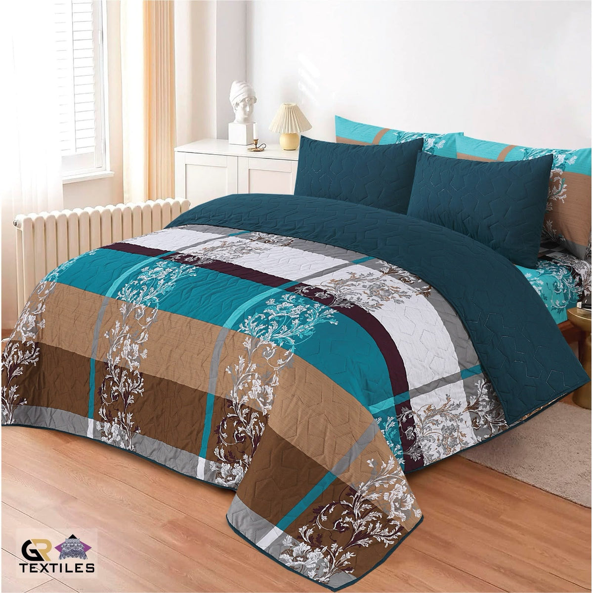 Luxury Bedspread Set 6 Pcs Premium Micro Cotton Quilt Bedding Set King Size