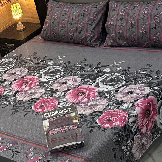 Premium Cotton King Size Bedsheet Set | 3-Piece Printed Gift Pack