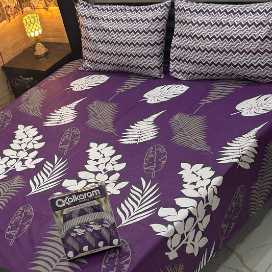 Premium Cotton King Size Bedsheet Set | 3-Piece Printed Gift Pack