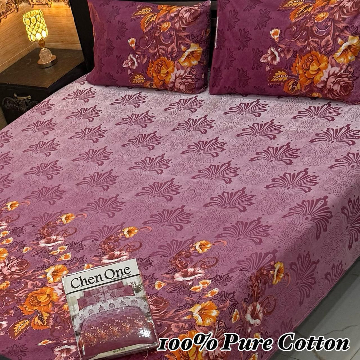 ChenOne 100% Pure Cotton Bedsheet Set – 3 Piece King Size Bedding Collection