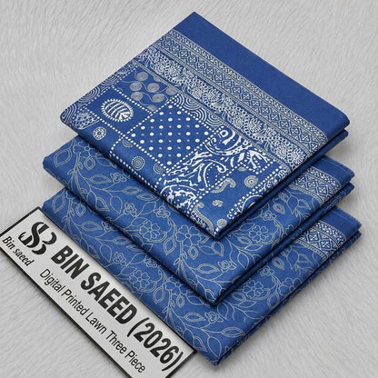 Bin saeed original 3pc Lawn Suit Stitched