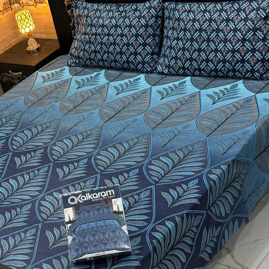 Premium Cotton King Size Bedsheet Set | 3-Piece Printed Gift Pack