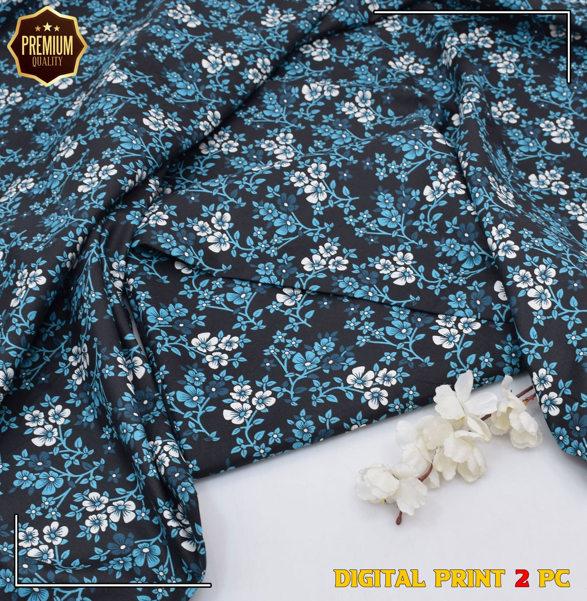 Digital Printed Cotton 2 Piece Suit Shirt and Trouser in Women's Casual Dresses Collection