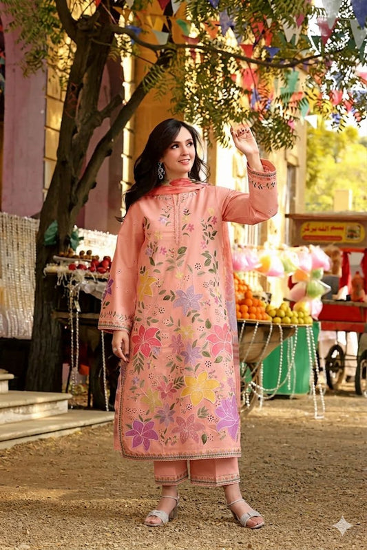 Fancy 3Pc Summer lawn by Aleena's