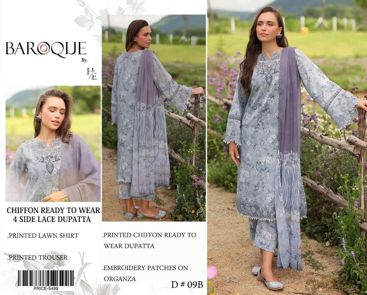 Baroque 3p Lawn Suit 2026