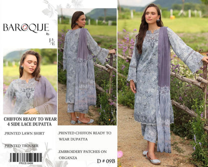 Baroque 3p Lawn Suit 2026