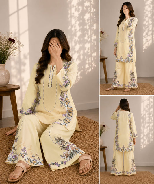 Stitched 2 Piece Printed Co-Ord Set for Women | Premium Grip Fabric | Elegant Printed Co-Ord Suit - My Store