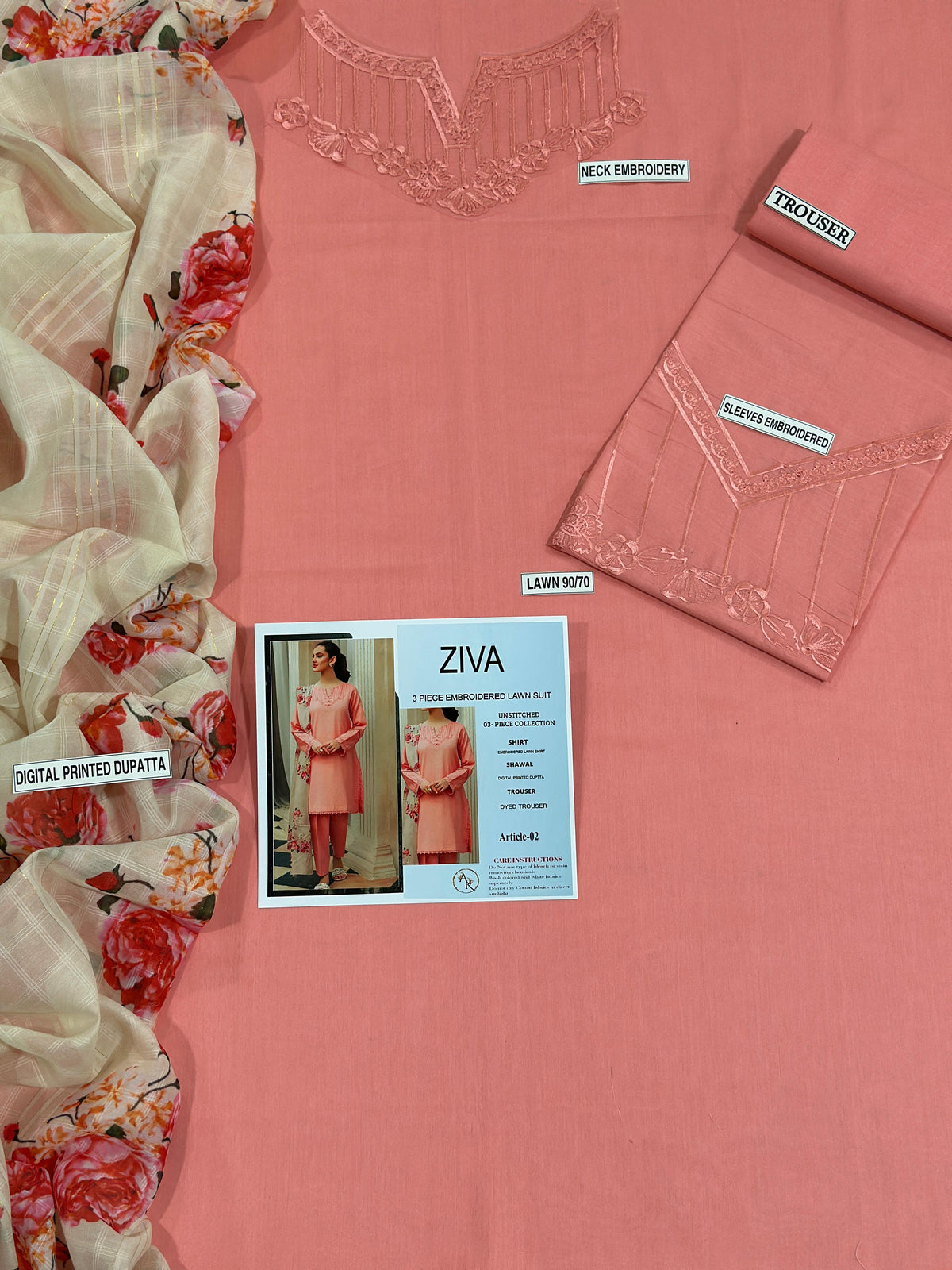 Ziva 3p Lawn Suit 2026