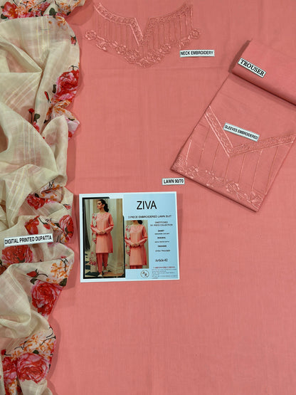 Ziva 3p Lawn Suit 2026