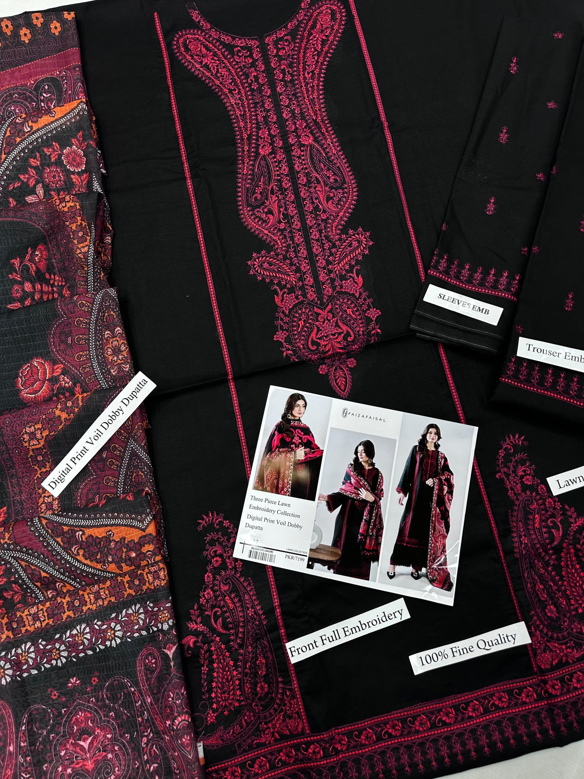 Faiza Faisal  3p Lawn Suit 2026