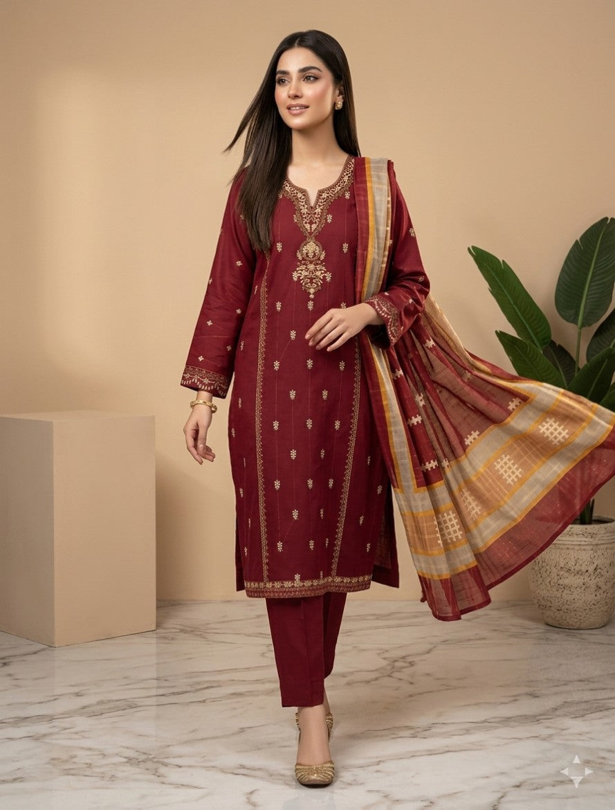 Maria B fancy lawn 3pc Embroidery
