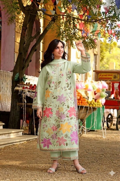 Fancy 3Pc Summer lawn by Aleena's