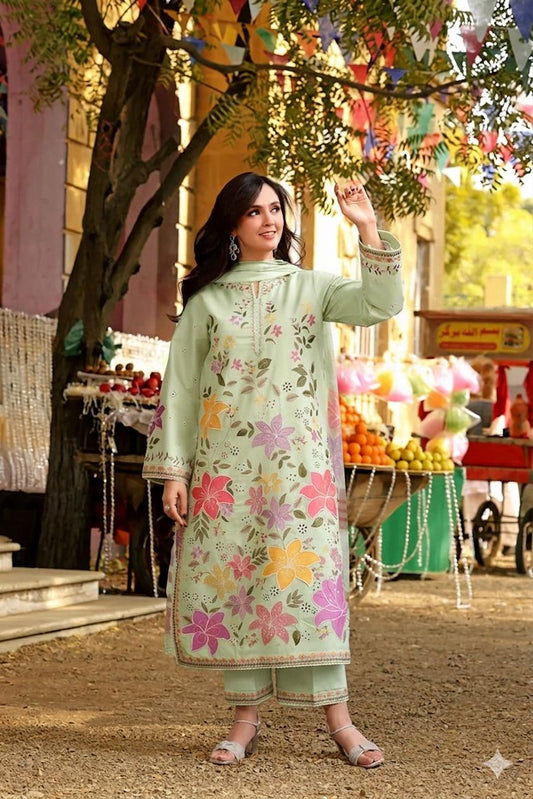 Fancy 3Pc Summer lawn by Aleena's