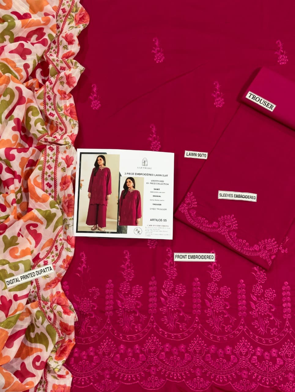 Sapphire 3p Lawn Suit 2026