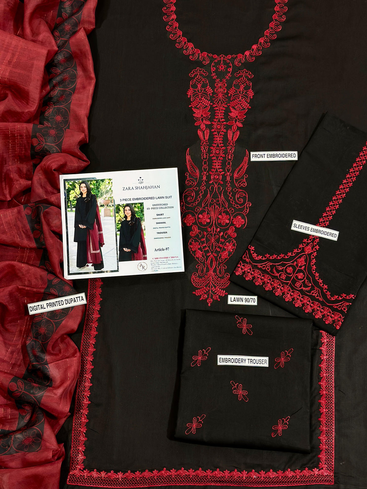 Zara shahjahan 3p Lawn Suit 2026