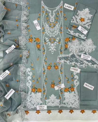 Aneela's fancy 3p Lawn Suit 2026