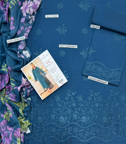 Farasha fancy lawn 3pc Embroidery