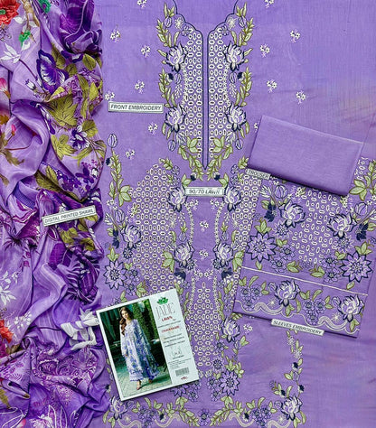 Summer fancy lawn 3pc for ladies (jade)
